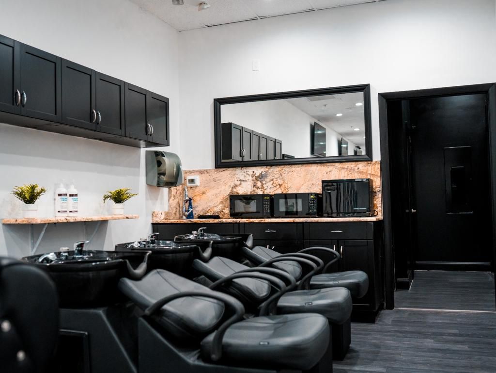 Shampoo and grooming station inside the barbershop